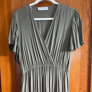 Petal and Pup Barker Dress in Olive, XL